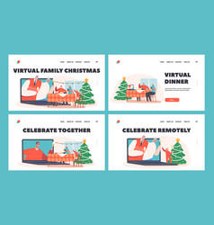 Virtual Christmas Landing Page Template Set