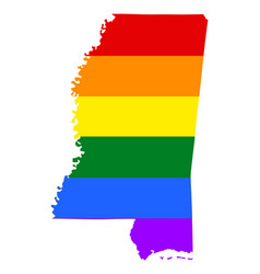 Lgbt Flag Gay Mississippi Map Silhouette