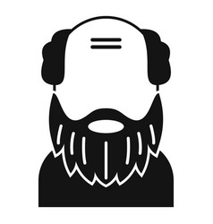 Bald Beard Man Icon Simple Funny Short