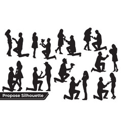 Collection Of Couple Propose Silhouettes