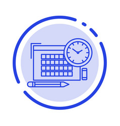 Time File Pen Focus Blue Dotted Line Icon