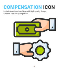 Compensation Icon With Outline Color Style