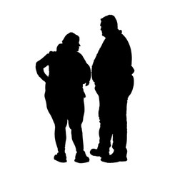 Fat Man And Woman Overweight Couple Silhouette