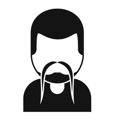 Long Mustache Beard Icon Simple Man Style