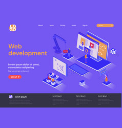 Web Development Isometric Landing Page Full Stack