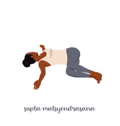 Woman Doing Supta Matsyendrasana Yoga Pose