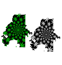 Atlanta City - Map Is Designed Cannabis Leaf