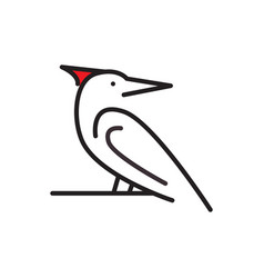 Bird Line Woodpecker Icon Logo