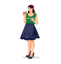 Woman Holding Apple In Her Hand