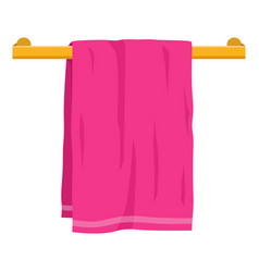 A Pink Towel Hanging On Wooden Hanger