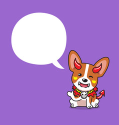 Cartoon Corgi Dog With Halloween Costume