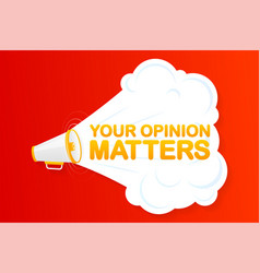 Megaphone Red Banner With Your Opinion Matters