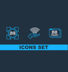 Set Line 5g Network And Icon