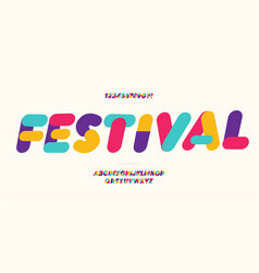 Festival Font Bold Coloful Flat Style