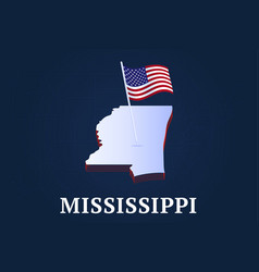 Mississippi State Isometric Map And Usa National