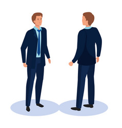 Business Man From Front And Back Side Isometric