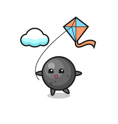 Cannon Ball Mascot Is Playing Kite