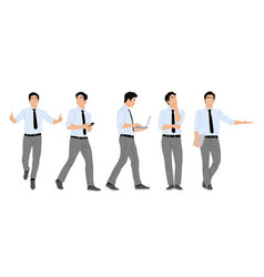 Set Of Businessman Character In Different Poses