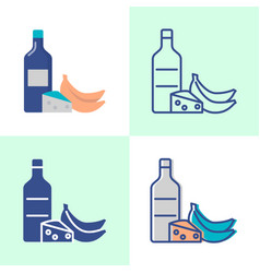 Histamine High Food Icon Set In Flat And Line