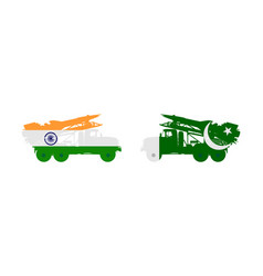 Artillery Launcher Truck India Vs Pakistan Flag