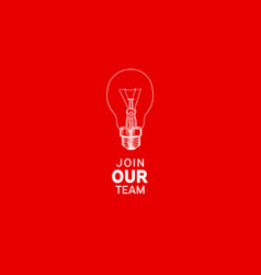 Join Our Team With Light Bulb Icon On Red