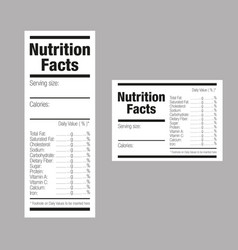 Nutrition Facts Label Sticker Template