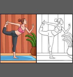 Yoga Coloring Page Colored