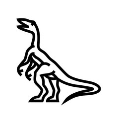 Compsognathus Dinosaur Animal Line Icon