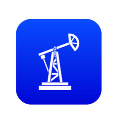 Oil Rig Icon Digital Blue