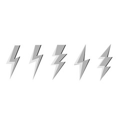 Set Of Grey Lightning Bolt Energy