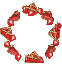 A Frame Of Strawberry Pies And Berries