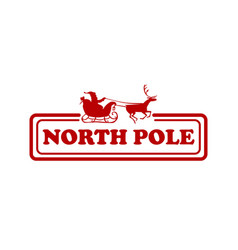 Christmas North Pole Reindeer Express Rubber Stamp