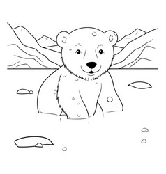 Coloring Book For Children A Polar Bear Sitting