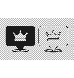 Black King Crown Icon Isolated On Transparent