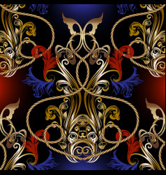 Gold baroque old style 3d seamless pattern Vector Image