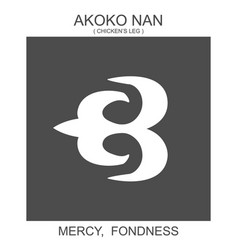 Icon With African Adinkra Symbol Akoko Nan