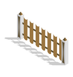 Isometric Fence Icon Urban Real Estate Boundary