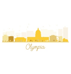 Olympia City Skyline Golden Silhouette