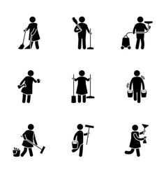 Residential Cleaning Services Glyph Icons