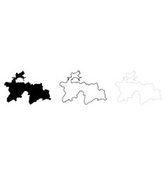 Tajikistan Country Map Silhouette