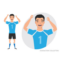 Asian Football Character Soccer Player Emotion