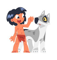 Mowgli Toddler As Feral Boy From Jungle Standing