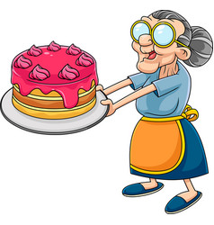 Funny Grandma Cartoon Character