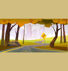 Street Road To City Autumn Game Background