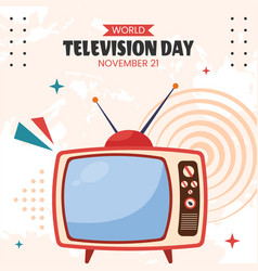 Television Day Social Media Flat Cartoon Hand