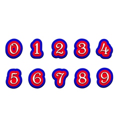 Tricolor Numbers 123456789 On A White Background