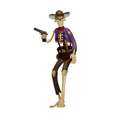 A Brave Skull Cowboy Cartoon