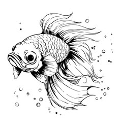 Black And White Of A Goldfish In The Water