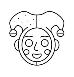 Clown Carnival Show Line Icon