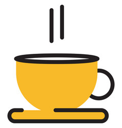 Coffee In Yellow Mug On A White Background